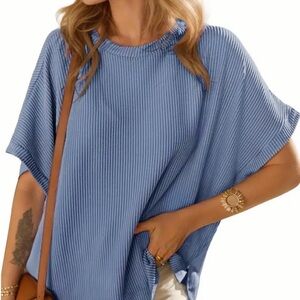 Boutique Blue Striped Women's Top